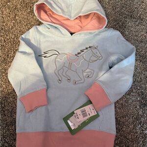 Kids Blue and Pink Horse Hoodie